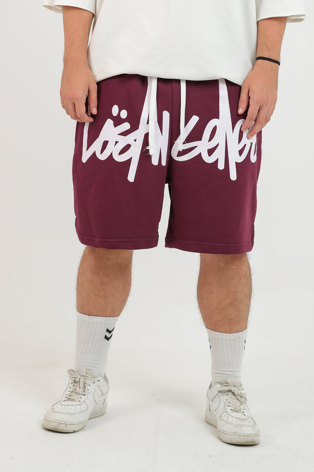 LOS ANGELES BURGANDY SHORTS
