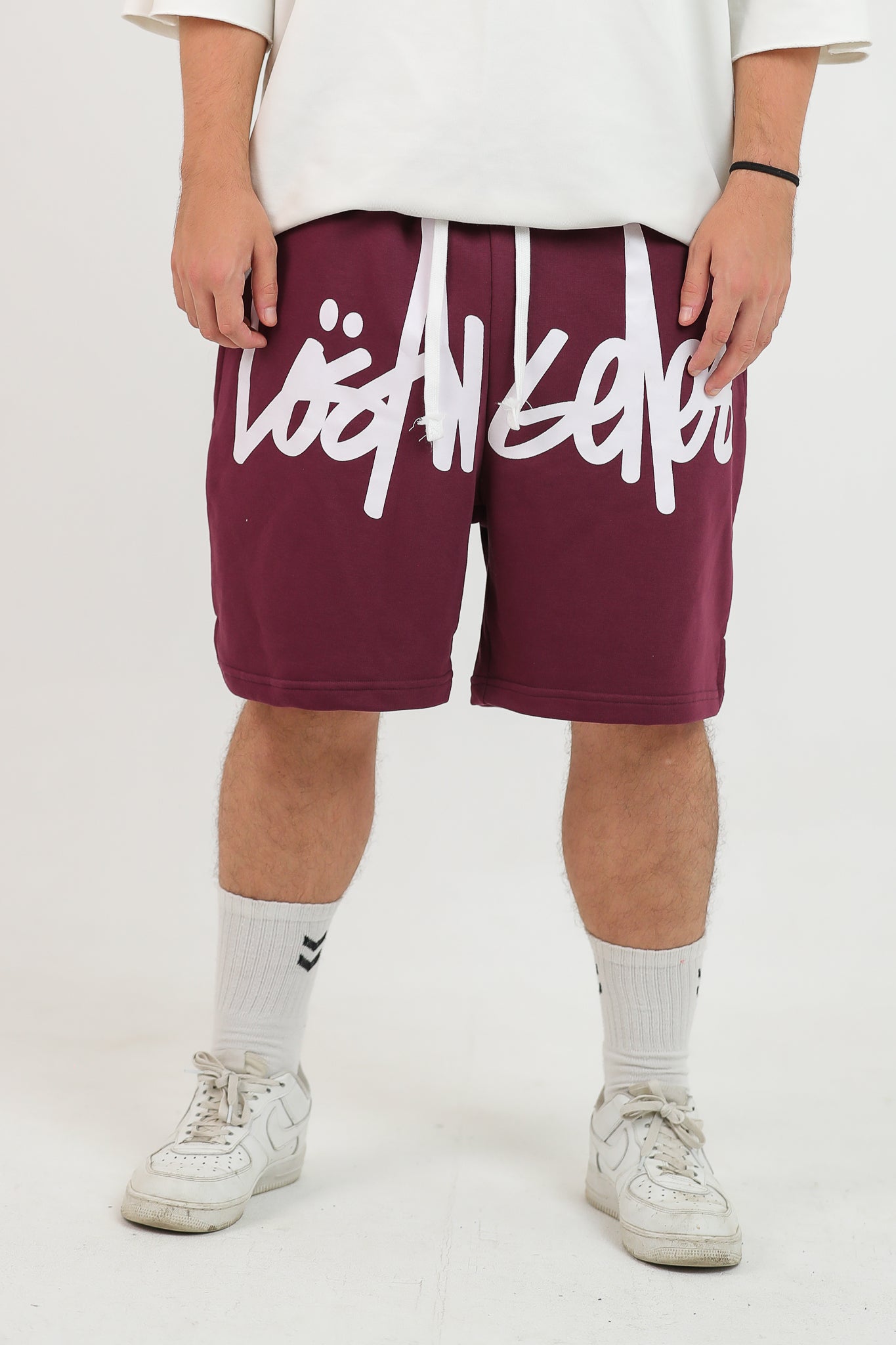 LOS ANGELES BURGANDY SHORTS