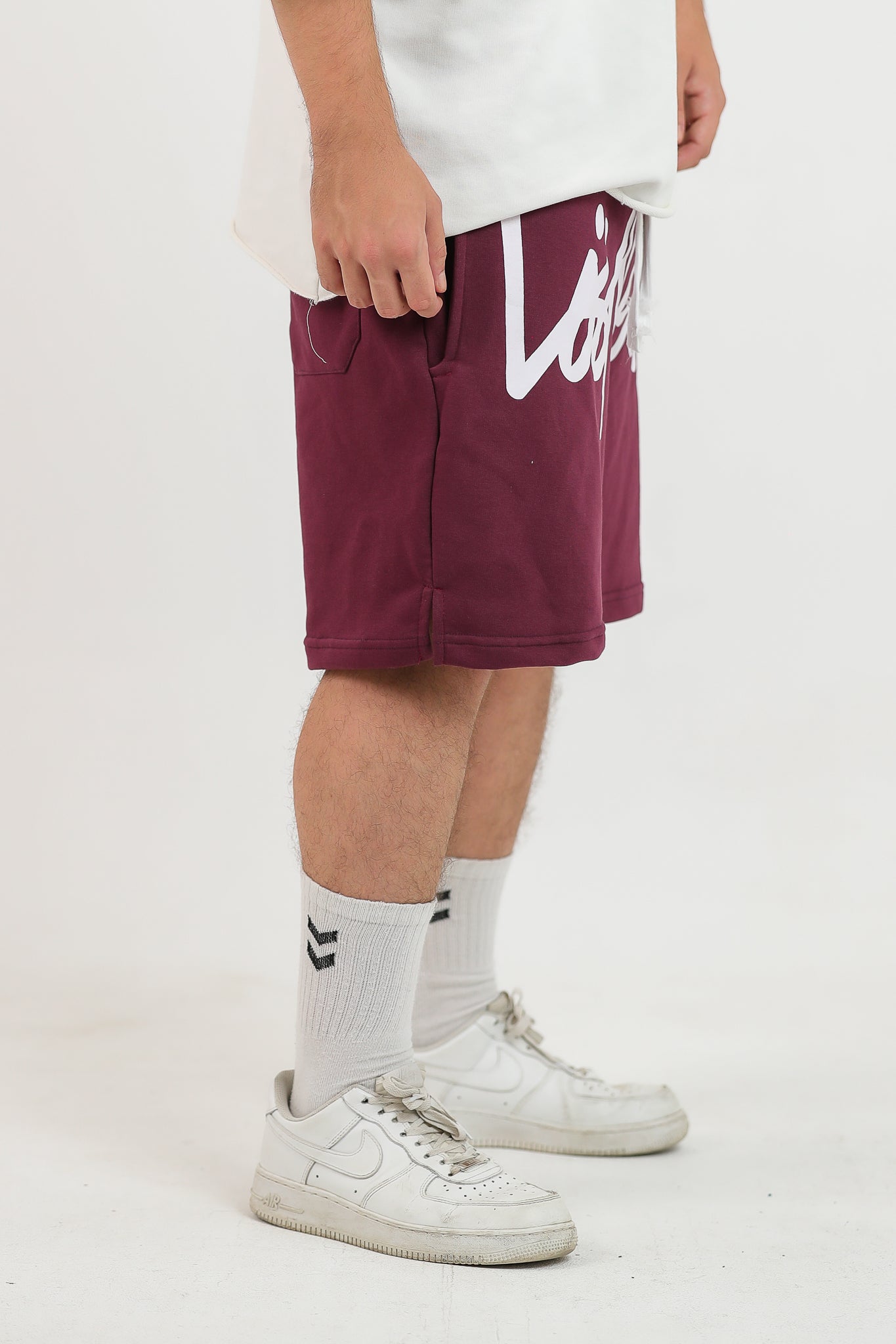 LOS ANGELES BURGANDY SHORTS