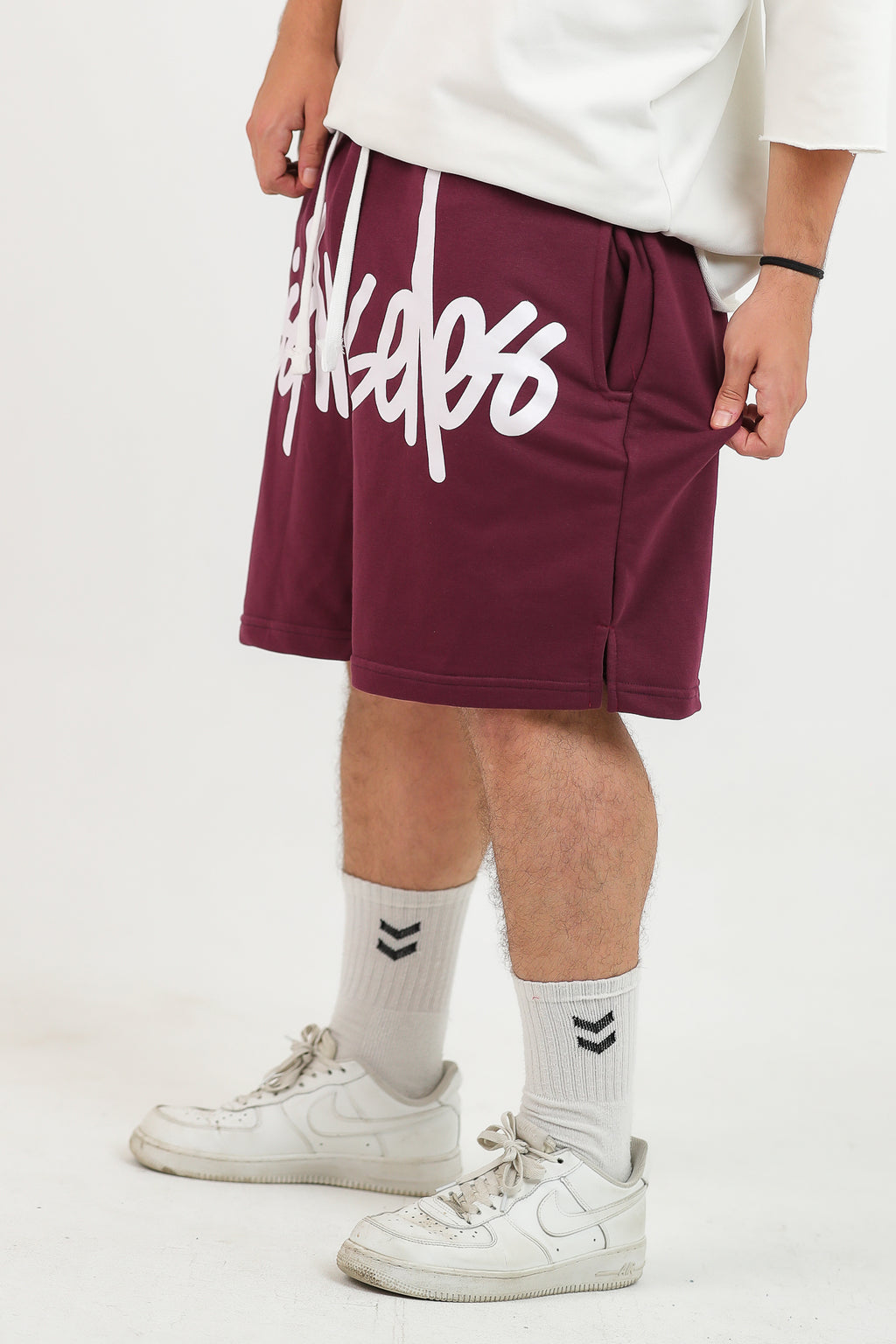 LOS ANGELES BURGANDY SHORTS