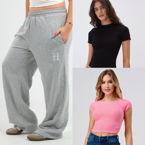 Light Gray Gothic sweatpants + Basic Top