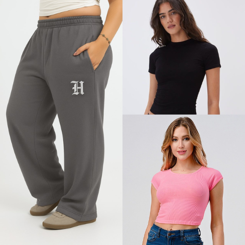 Gray Gothic sweatpants + Basic Top